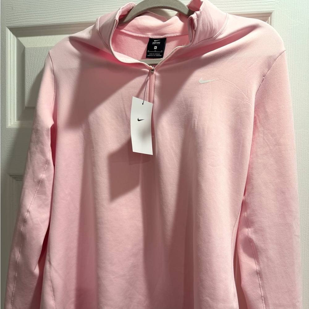 Nike Women's Soft Pink Dri-fit 1/2 Zip Top